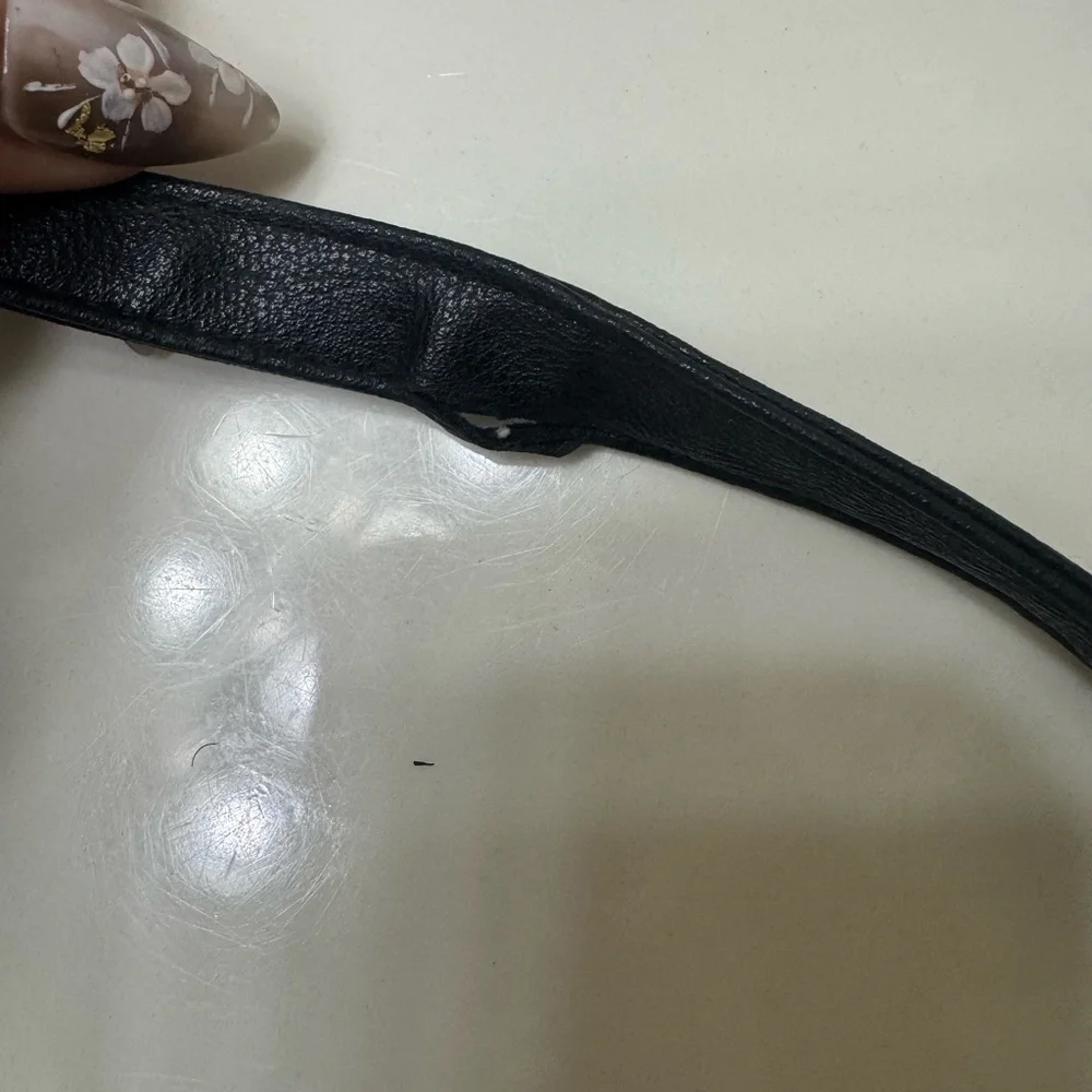 Black Leather Chain Strap Clutch